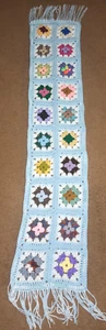 NEW Hand Made Crochet Scarf MEDIUM BLUE 54" X 12" (# 8) - Picture 1 of 2