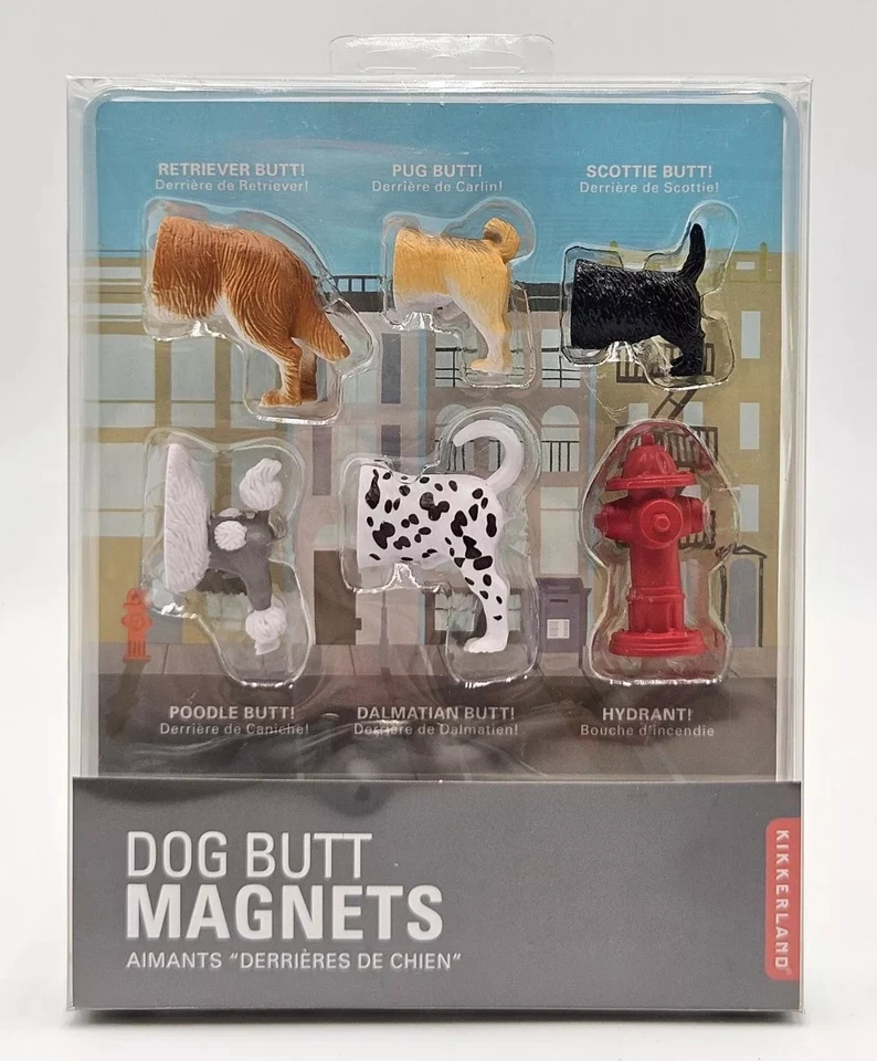全新 6 狗 Butt Magnets Retriever Pug Scottie Dalmatian 贵宾犬防火栓 — 第 1/4 张图片