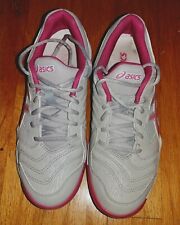 ASICS F960121 WOMEN'S GRAY PATENT LEATHER TENNIS COURT SHOES SIZES 8 &  8.5