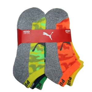 PUMA Big Boy's Heel-Toe Multicolor Cushion Socks - 9-11 - NWT - Picture 1 of 3