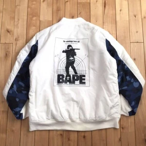 BAPE HUNTING MA-1 Bomber Jacket Blue camo A Bathing Ape Size 2XL - Picture 1 of 10