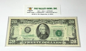 1974 $20 Federal Reserve Note ERROR - INK TRANSFER BACK TO FACE VERY DARK - Picture 1 of 2