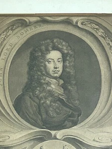 c.1745 John Lord Somers British Whig Politician Large Fine Engraved Portrait VTG - Picture 1 of 13