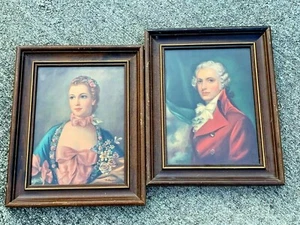 Rococo Renaissance French Provincial FRAMED ART Courting Couple SET 15/12 ❤️j8 - Picture 1 of 12