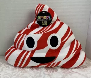 Emoji Expressions Peppermint Candycane Poop Plush Pillow Christmas 11x14 NWT - Picture 1 of 6