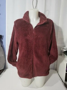 LAURA SCOTT "MISSY" MAROON FULL ZIP FLEECE JACKET WOMAN'S SMALL NWT *FREE GIFT - Picture 1 of 8