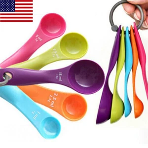 5Pcs/Set Measuring Spoons Plastic Teaspoon Measure Spoon Cups Gram Scoop Kitchen - Picture 1 of 11