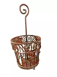 Vintage Spectrum Silverware Caddy Scroll Black Metal w/4 Compartment Decor Y19 - Picture 1 of 2
