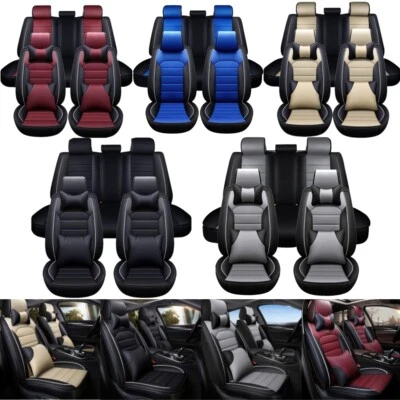 For Dodge Charger Challenger Leather Car Seat Covers Front Rear Full Set Cushion - Image 1 of 4
