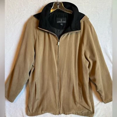 London Fog Suede Hooded Parka Zip Up Jacket Size Large - Image 1 of 4