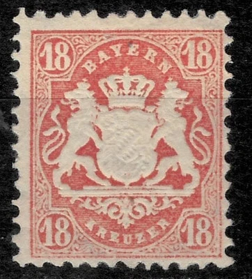Old Germany / Bavaria Bayern 1875 Mi 36 ☀ MH stamp - Image 1 of 2