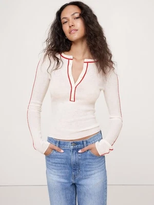 Banana Republic S Small Featherweight 100% Cashmere Henley Sweater NWT! - Image 1 of 4