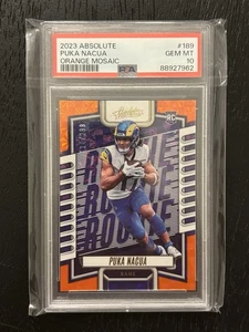 Puka Nacua Absolute Orange Mosaic 2023/299 PSA 10 Rookie RC #189 - Imagen 1 de 2