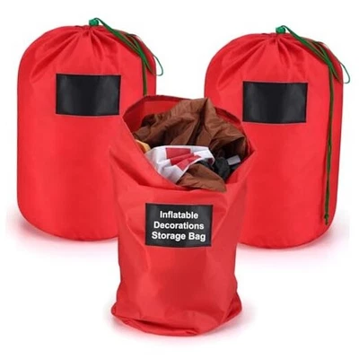 Bolsa de almacenamiento inflable de decoraciones navideñas de 21 x 12 pulgadas 3 piezas con rojo Foto 1 de 4