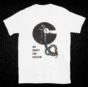 No Mercy for Fascism Anti Faschist Punk Protest Unisex Grafik T-Shirt - Bild 1 von 4
