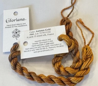 Gloriana 12 Strand Silk Floss For Needlework-2 Skeins/6 Yd Ea-color AUTUMN GOLD - Image 1 of 2