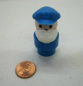 Vintage Fisher Price Little People HOUSE BOAT SEA CAPTAIN PILOT Marina BEARD - Picture 1 of 3
