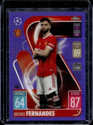 2021 Topps Chrome Match Attax UEFA Bruno Fernandes Refractor Purple #/299 - Image 1 of 2