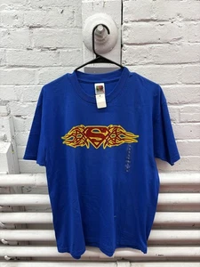 Vintage Superman Shirt Herren Large blau DC Comics Tribal Logo Superheld 90s Tee - Bild 1 von 11