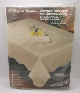 New A Progress Creation Candlewick Embroidery Stamped 4 Napkins Vintage 3500 - Picture 1 of 11