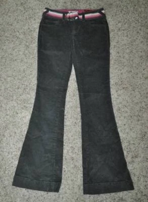 Womens Corduroy Pants & Belt 3 Jr. Girls SO Gray Wide Leg Stretch - Image 1 of 4