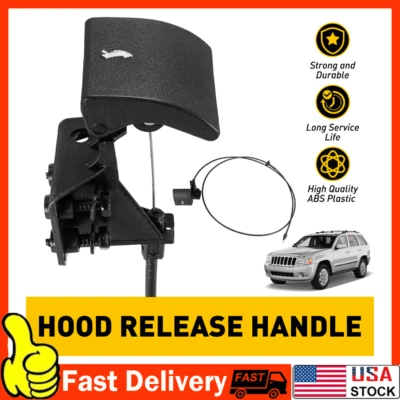 Hood Latch Release Cable w/ Handle for 05-10 Jeep Grand Cherokee 06-10 Commander Foto 1 de 4