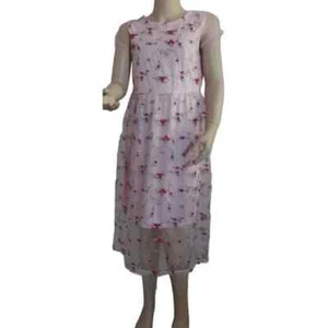 Wonder Nation Girls (XL 14-16) Pink Embroidered Floral Mesh Dress long midi - Picture 1 of 9