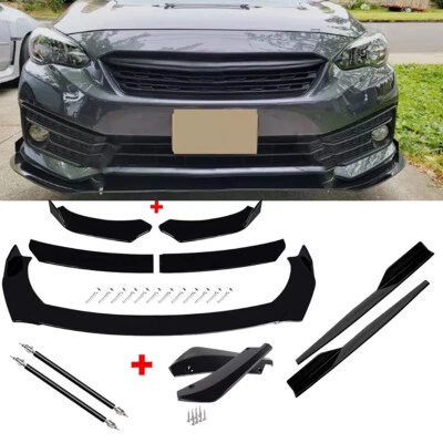 Front Bumper Lip Splitter Spoiler Body Kit + Side Skirts For Subaru Impreza Seda - Изображение 1 из 4