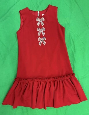 Zoe Ltd Girls Ruffle & Sequins Bow Dress Sz 12 - Image 1 of 4