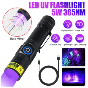 365nm LED Alta Potencia Lámpara UV Luz Negra Ultra Violeta Linterna Súper Brillante - Imagen 1 de 12