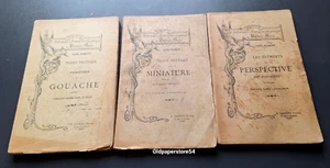 Gemälde: Karl Robert praktische Abhandlung Gouache.. Miniatur.. Perspektive 3 Bände - Bild 1 von 14
