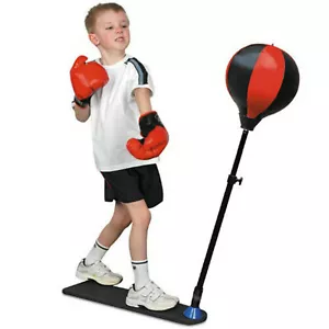 PUNCH BAG BALL MITTS GLOVES KIDS KIT BOXING GIFT SET FOR KIDS JUNIOR FREE STAND - Picture 1 of 3