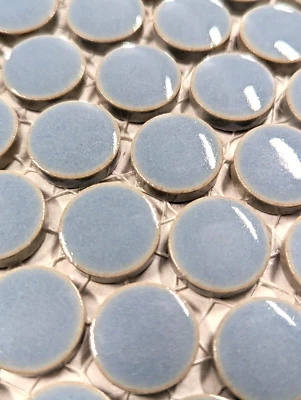 Dusk Blue Penny Round Mosaic Tile For Wall & Floor - Image 1 of 2