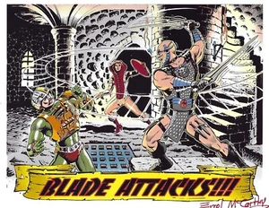 MASTERS OF THE UNIVERSE "Blade Attacks!!!" SIGNED Print Errol McCarthy 8.5"x11" - Picture 1 of 1