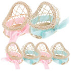  6 Pcs Basket Woven Handmade Baskets Wicker Baby Manual Fruit Bow Tie