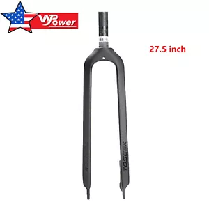 27.5" TOSEEK 1-1/8" Full Carbon Fiber MTB Fork Disc Brake Rigid Super Light Fork - Picture 1 of 5
