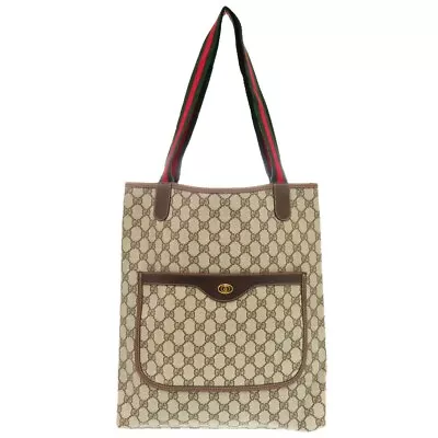 Gucci Old Gucci Sherry Line GG 39 002 4487 PVC Canvas Beige Tote Bag - Image 1 of 4