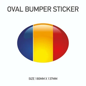 Romania Car Van Flag Bumper Sticker - Printed Self-Adhesive Vinyl Vehicles BS43 - Bild 1 von 1