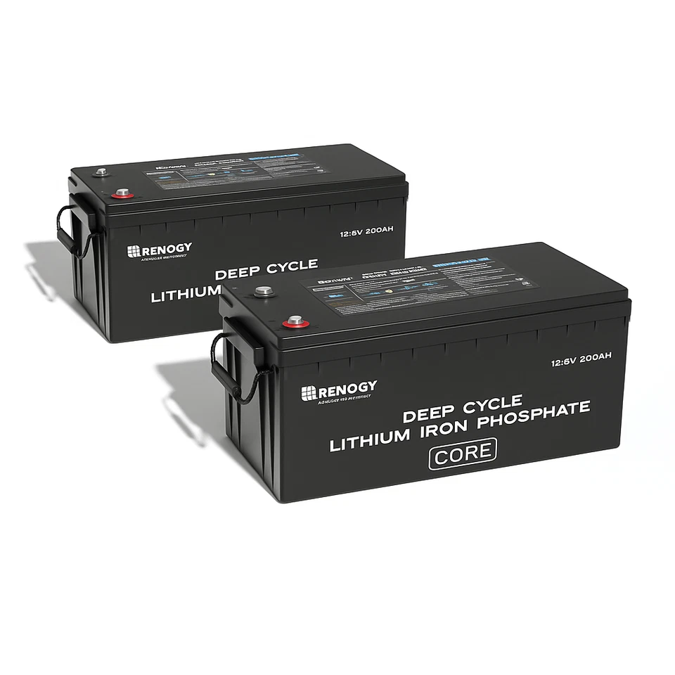 2x Renogy 12V/24V/48V 200Ah Core Lithium Iron Phosphate Batteries 2 Value Pack - Image 1 of 1