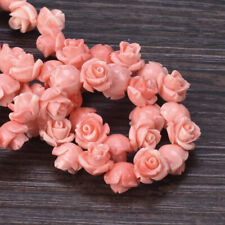 10pcs Rose Flower 6mm 8mm 10mm Resin Artificial Coral Loose Beads DIY Jewelry