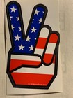 PEACE SIGN VINTAGE 1969 ORIGINAL DECAL STICKER RED WHITE & BLUE 3" x 5" NOS