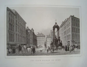 Wien Hohe Markt Österreich wunderschöner echter Stahlstich 1842 - Picture 1 of 1