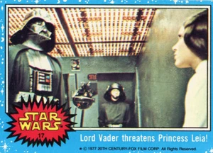 1977 Topps Star Wars Blue Series LORD VADER THREATENS PRINCESS LEIA #17 - Picture 1 of 2