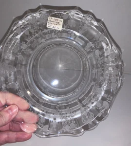 Vintage Cambridge ROSE POINT 8" SALATTELLER geblasenes geätztes Glas - Bild 1 von 10