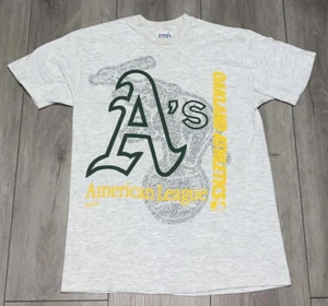 Vintage 1991 punto singolo T made in USA Oakland Athletics A’s MLB Rawlings grande - Foto 1 di 11