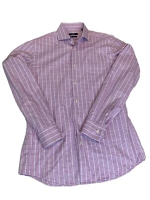 Hugo Boss - Slim Fit - Dress Shirt - Medium - Striped Pink- Neck 15.5" Chest 39" - Image 1 of 4