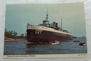 Railway Ferryboat At Muskegon, Michigan. Postcard (H2) - Picture 1 of 2