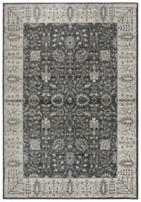 Rizzy Rugs Gray Transitional Casual Vines Leaves Bulbs Area Rug Bordered PN6975 - Image 1 of 4