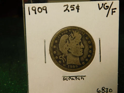 1909   Barber Quarter  Item # 6830 Cover