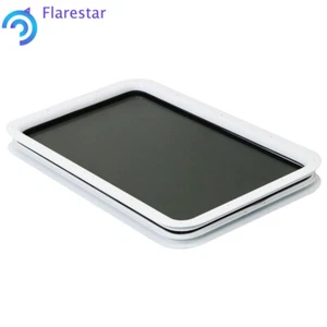 12" × 21" RV Camper Entry Entrance Door Window-White-Black-Clear tempered glass - Picture 1 of 20